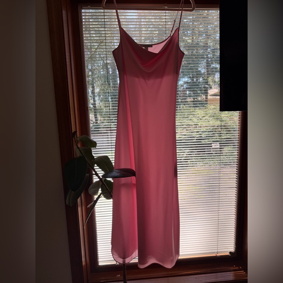 AllSaints Pink Cowl Neck Slip Maxi Dress - Picture 3 of 3